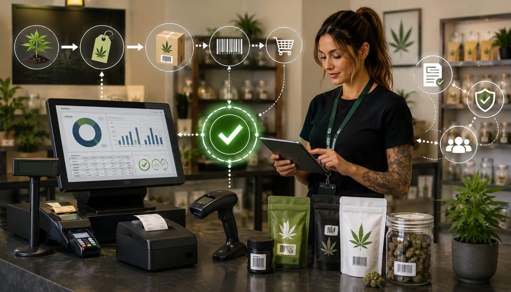 METRC reconciliation at a cannabis dispensary register