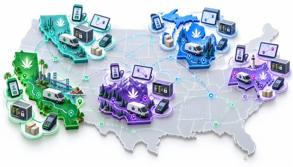 Cannabis delivery regulations across five states