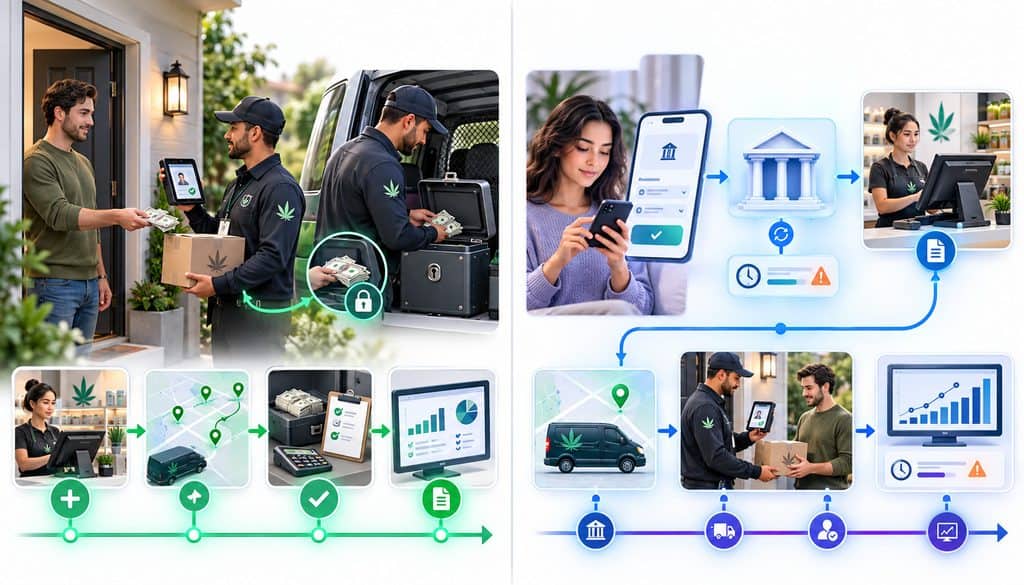 Cash versus ACH cannabis delivery payments