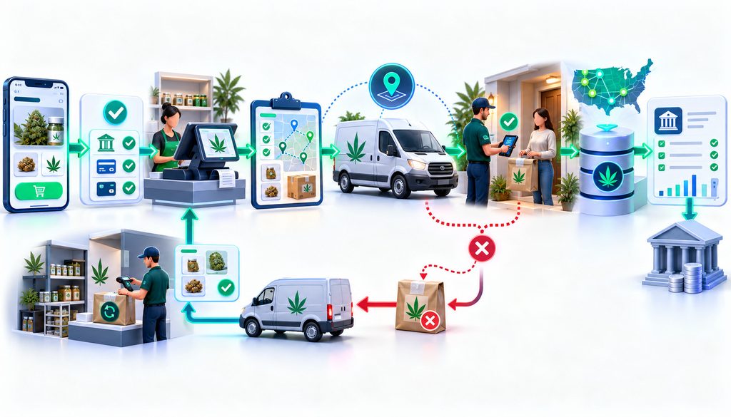 Cannabis delivery POS and inventory reconciliation workflow